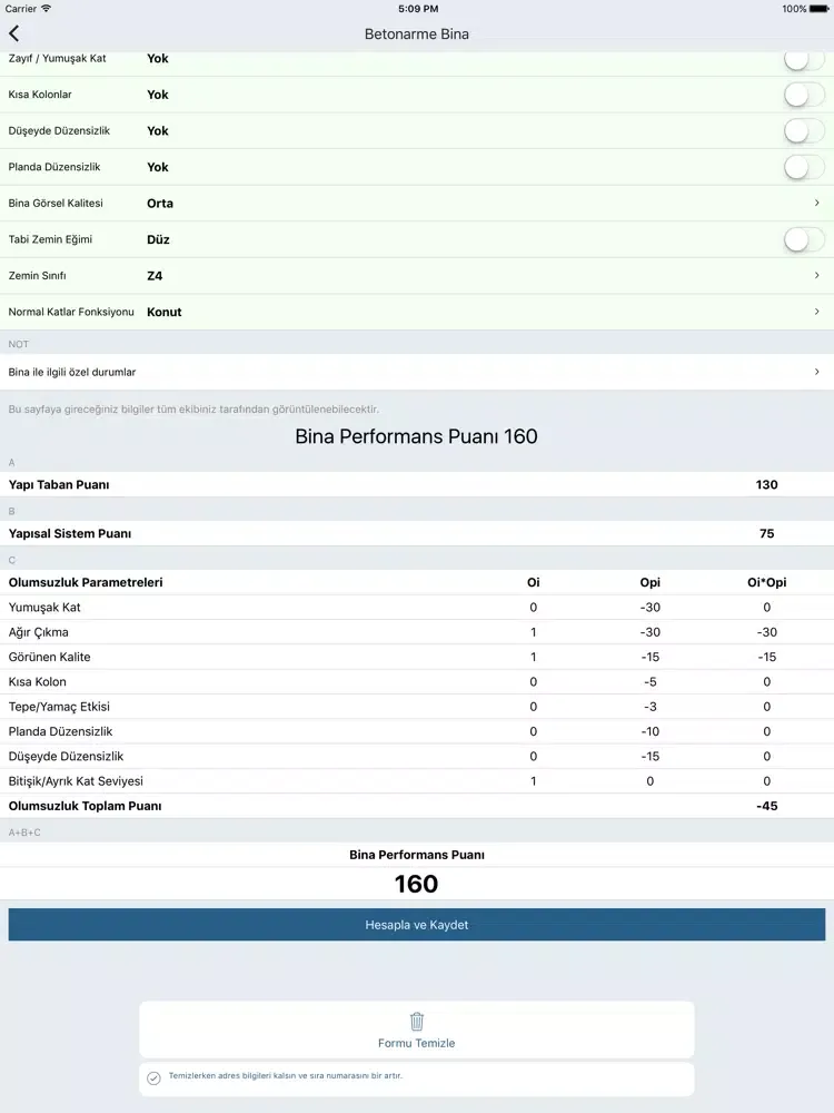 ภาพหน้าจอของ Perform - Betonarme Yığma Bina iPad 