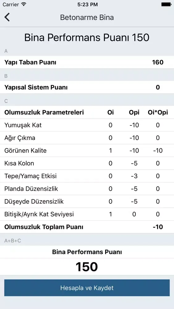 ภาพหน้าจอของ Perform - Betonarme Yığma Bina