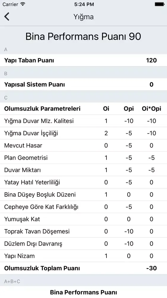 ภาพหน้าจอของ Perform - Betonarme Yığma Bina