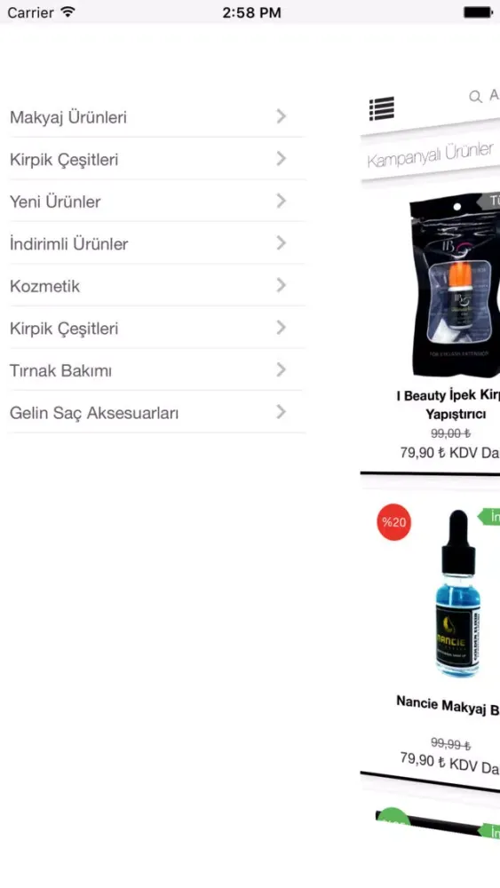 Tangkapan skrin Seval Kozmetik