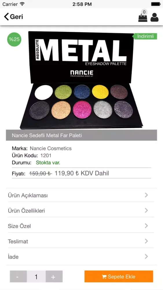 Tangkapan skrin Seval Kozmetik