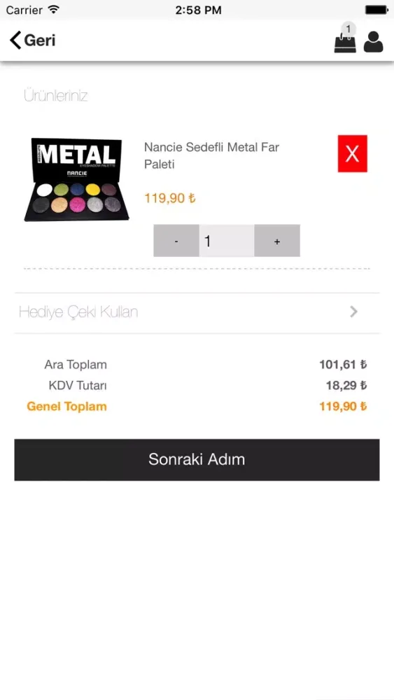 Tangkapan skrin Seval Kozmetik