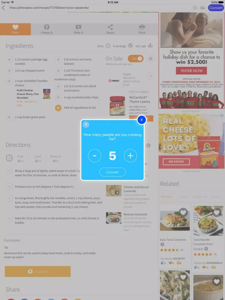 Tangkapan skrin Recipe Convert - Automatically convert recipes iPad 