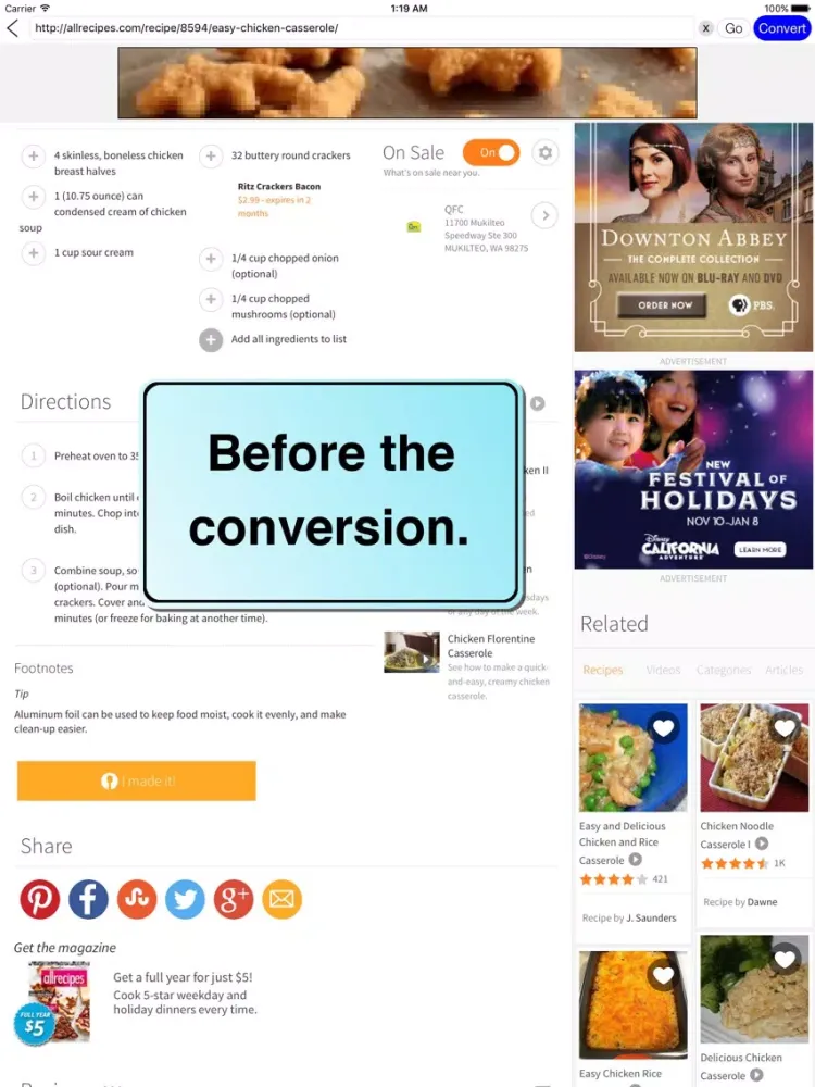 Tangkapan skrin Recipe Convert - Automatically convert recipes iPad 