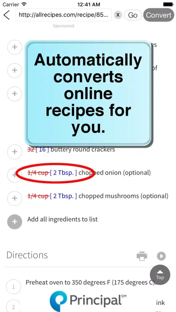 Tangkapan skrin Recipe Convert - Automatically convert recipes