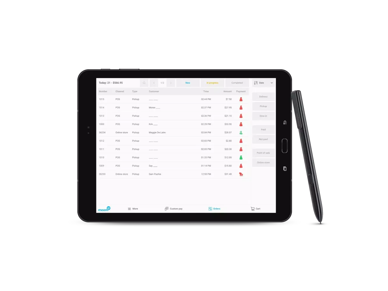 Meemup point of sale Screenshots