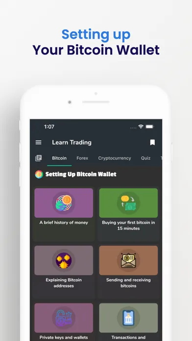 Capturas de tela do Learn Bitcoin & Forex Trading