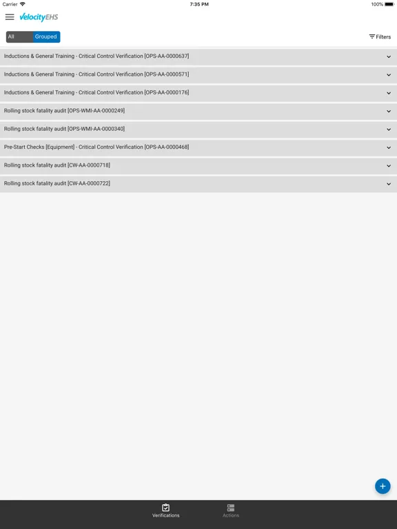 Ảnh chụp màn hình của Risk Management iPad 