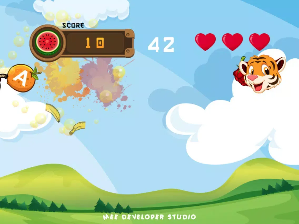 Capturas de tela do Fruit Slice Animal Word Puzzle iPad 