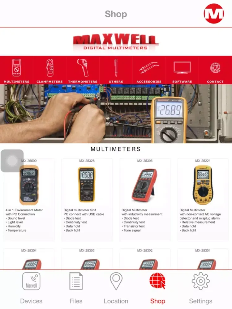 Maxwell Multimeters iPad  स्क्रीनशॉट