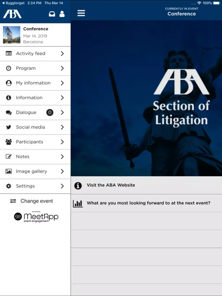 ABA Meetings iPad 应用截图