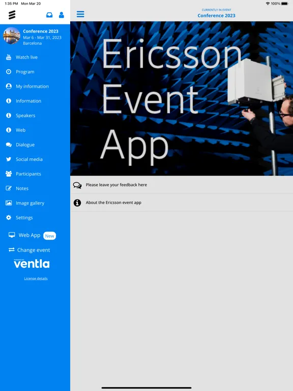 Ericsson Events iPad  스크린샷