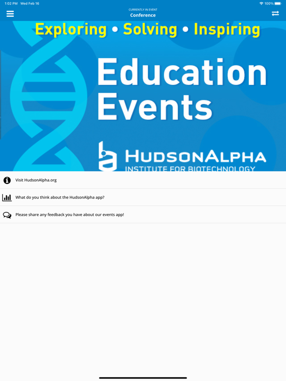 HudsonAlpha Education Events iPad  スクリーンショット