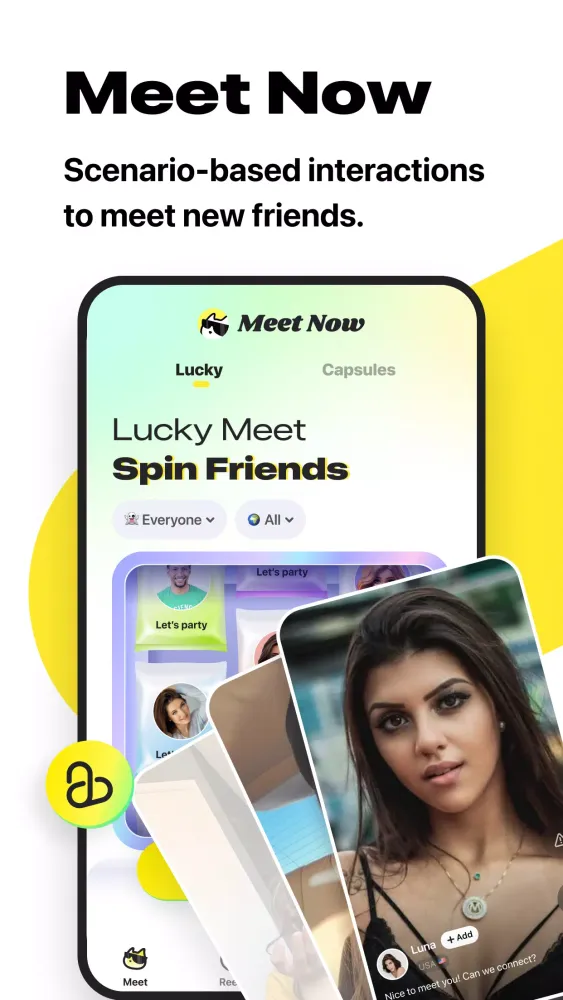 Tangkapan layar Meet Now: Strangers Video Chat