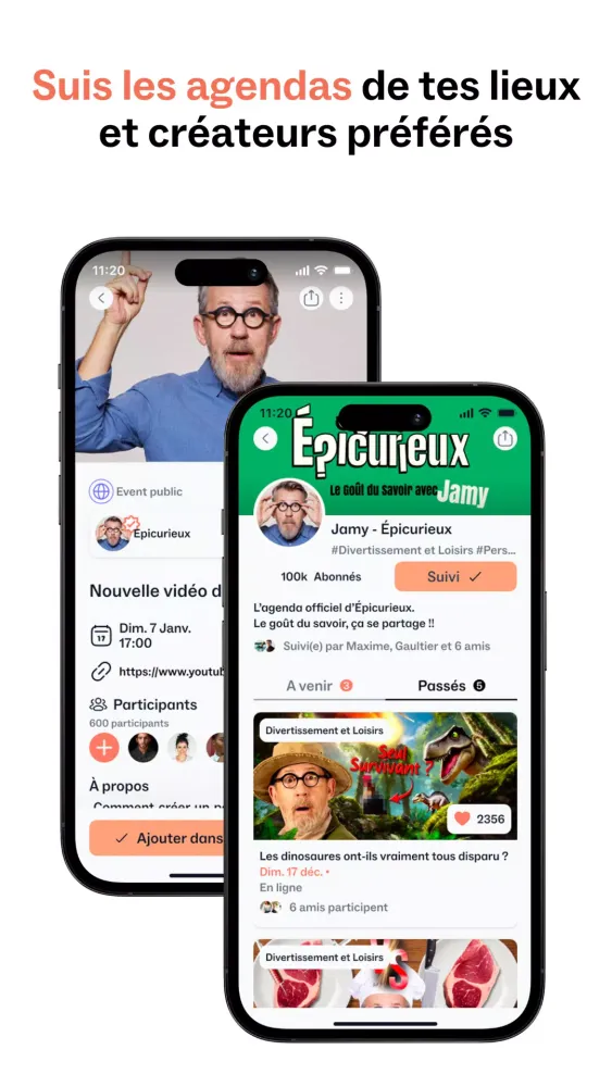 Captures d'écran de meeting potes: social calendar