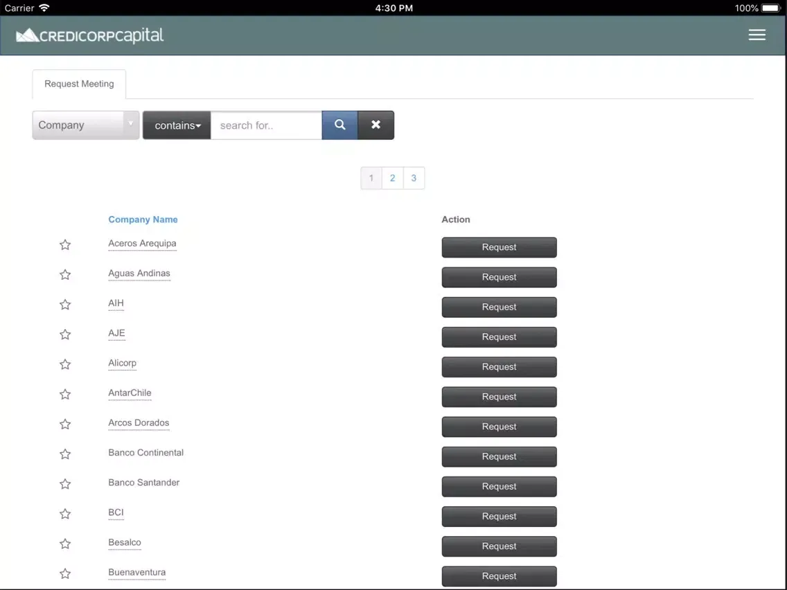 ภาพหน้าจอของ Credicorp XVI Andean iPad 