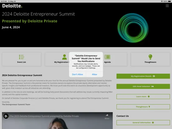 Deloitte Entrepreneur Summit iPad 應用截圖