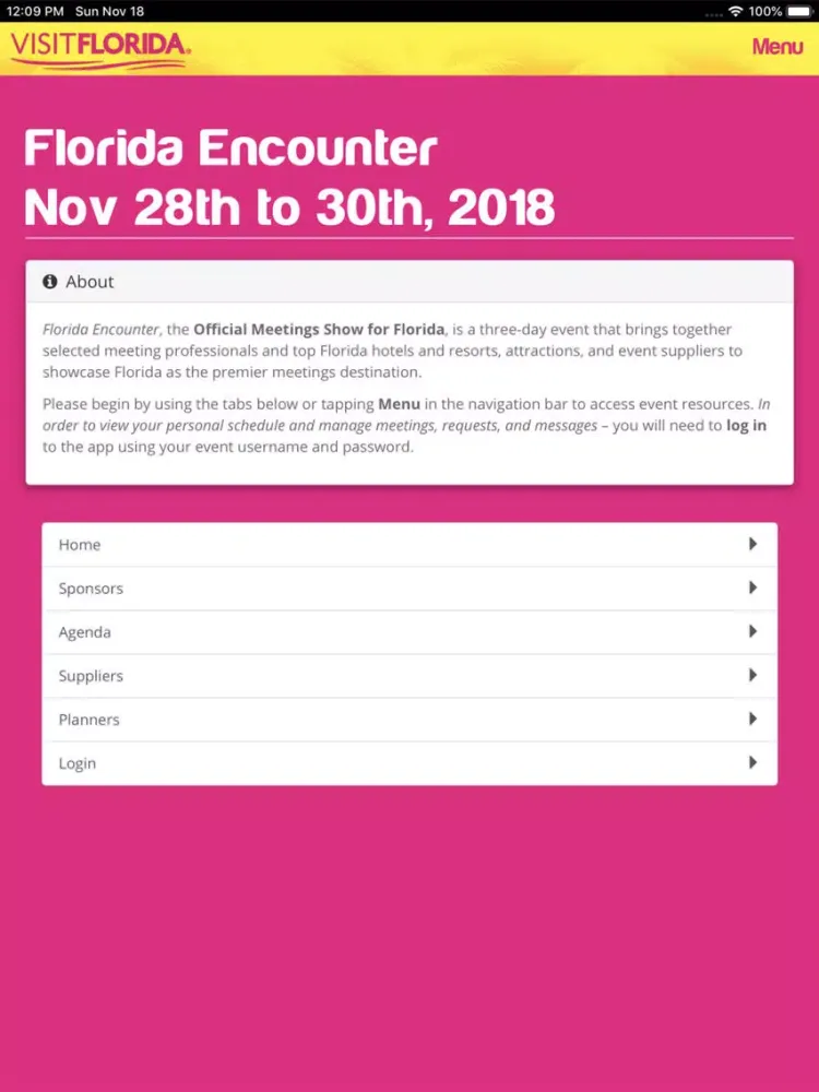 2018 Florida Encounter iPad  سکرین شاٹس