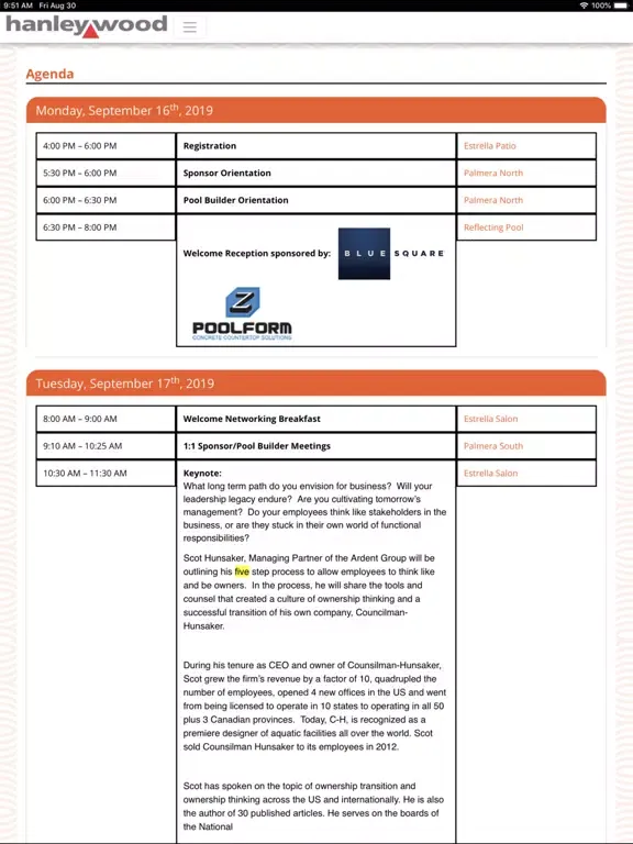 Capturas de tela do Hanley Wood Connections iPad 