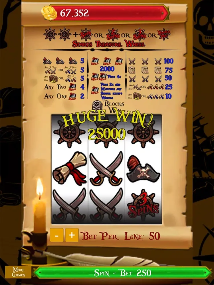 Captures d'écran de Pirate Wheel Slots iPad 