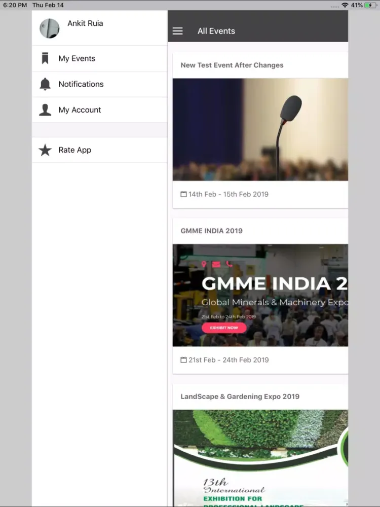 MyEventGateway iPad  স্ক্রিনশট