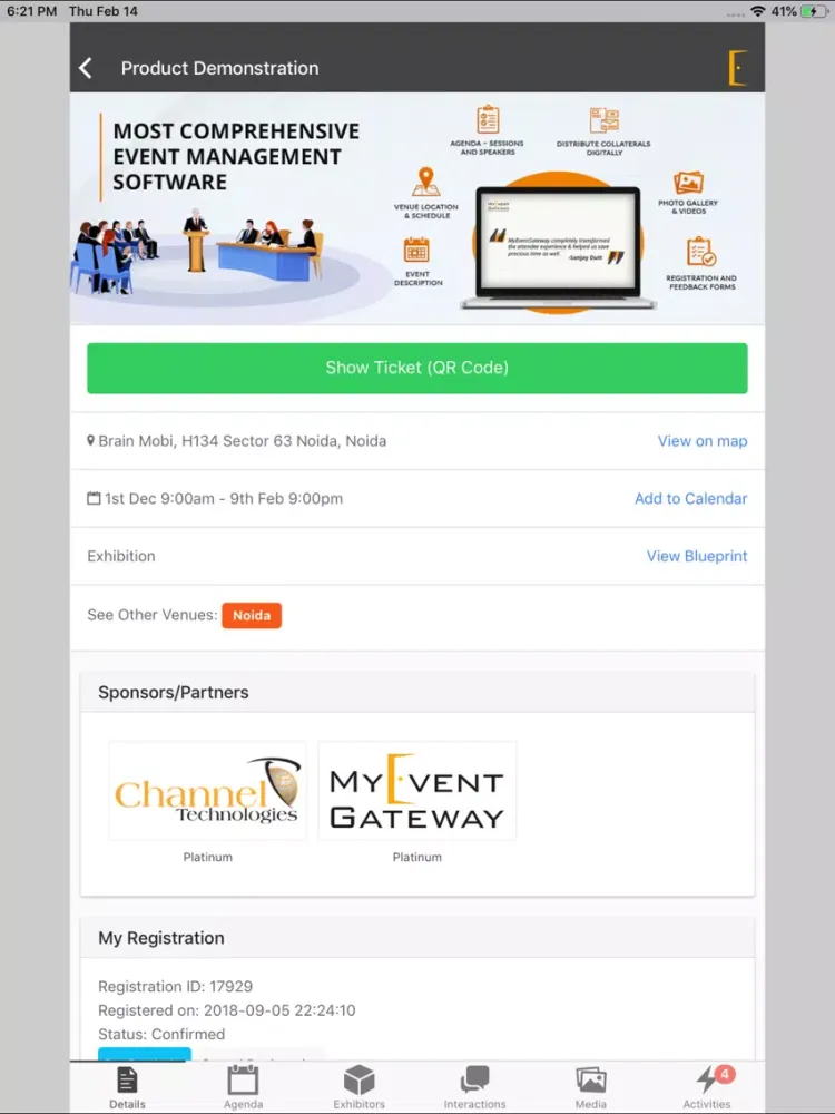 MyEventGateway iPad  স্ক্রিনশট