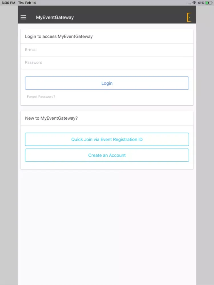 MyEventGateway iPad  স্ক্রিনশট