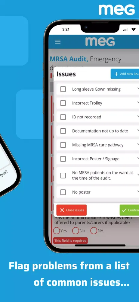 Capturas de pantalla de MEG | Healthcare Quality App