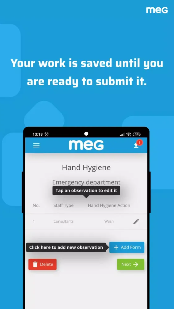 Capturas de pantalla de MEG | Healthcare Quality App