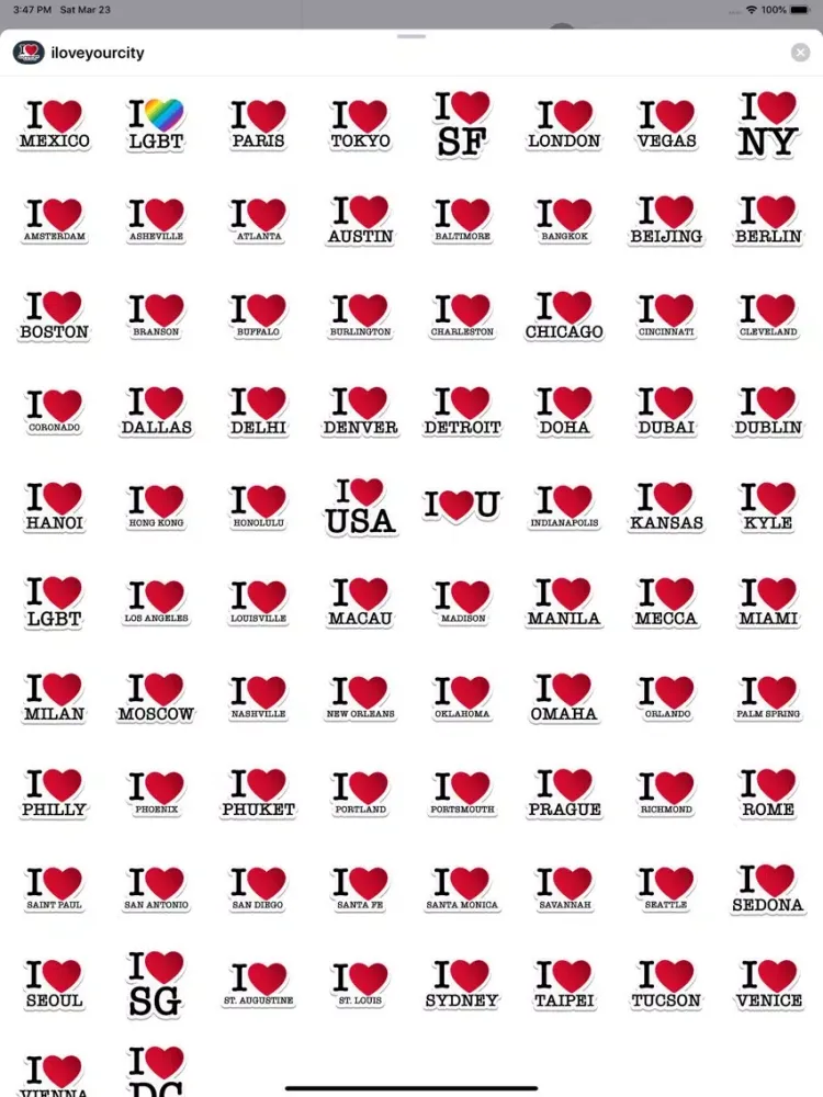 Capturas de tela do I Love Your City Stickers Pack iPad 