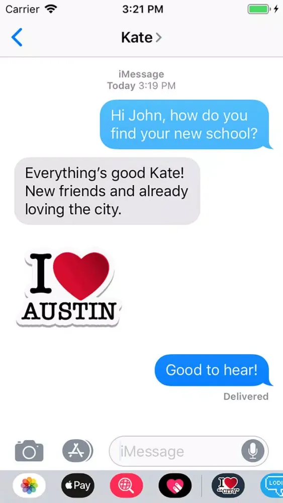 Capturas de tela do I Love Your City Stickers Pack