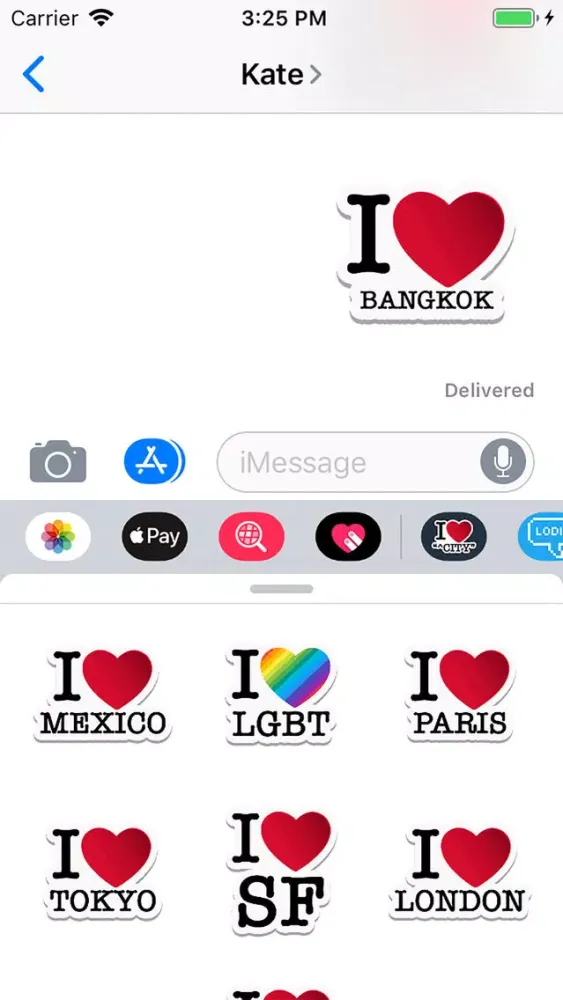 Capturas de tela do I Love Your City Stickers Pack