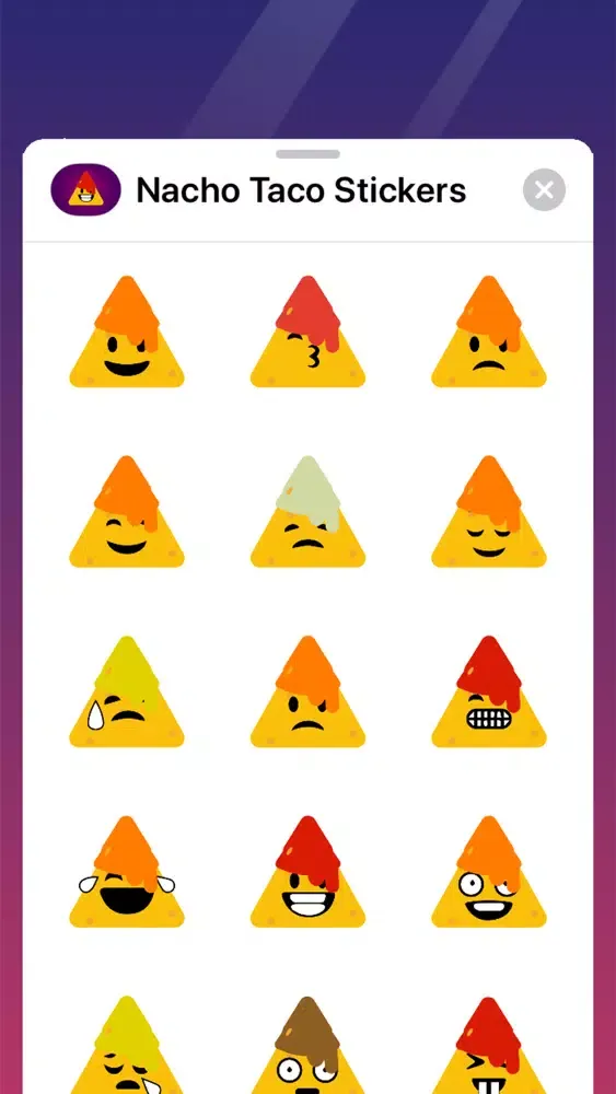 Tangkapan skrin Nacho Taco Stickers