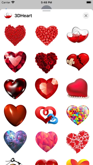 Capturas de tela do 3D Loving Heart Stickers Pack