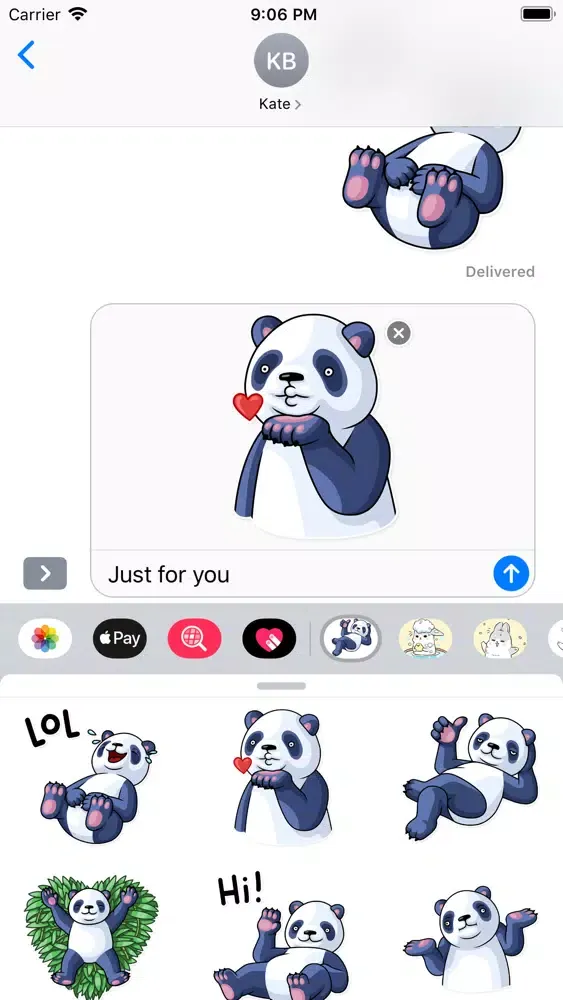 Fluffy Lazy Panda Stickers স্ক্রিনশট