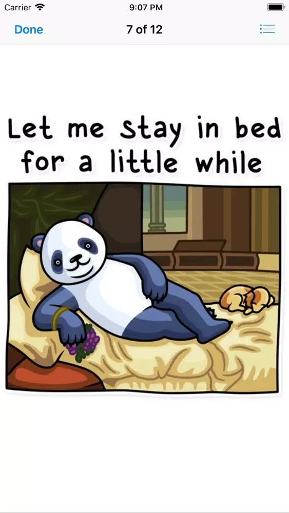 Fluffy Lazy Panda Stickers স্ক্রিনশট