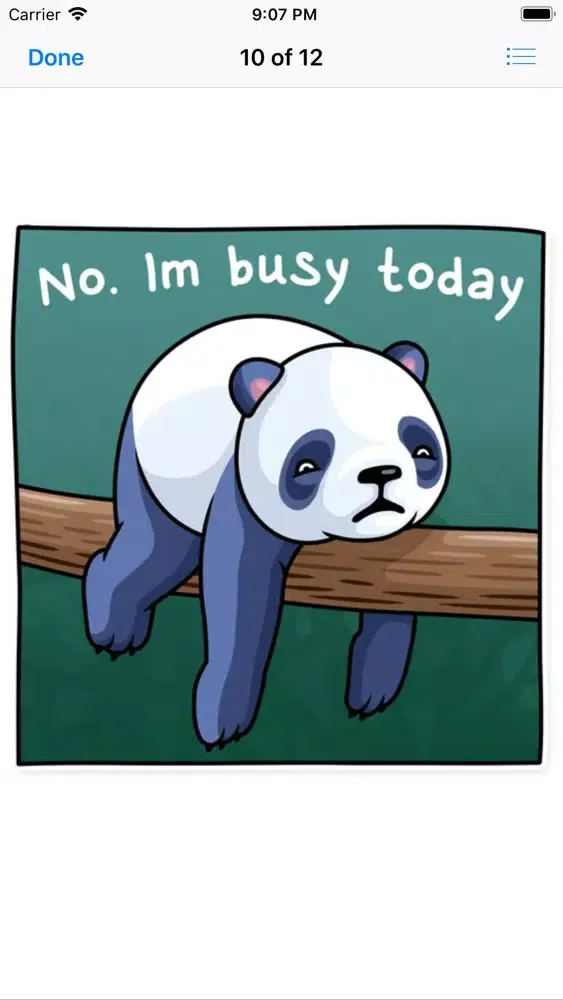 Fluffy Lazy Panda Stickers স্ক্রিনশট