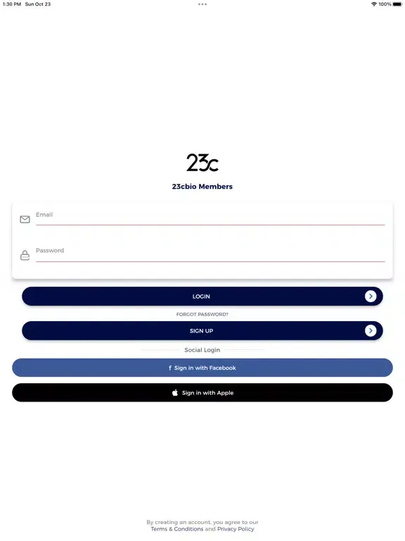 Ảnh chụp màn hình của 23cbio Members iPad 