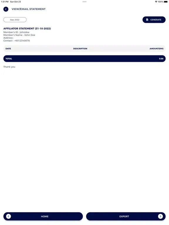 Ảnh chụp màn hình của 23cbio Members iPad 