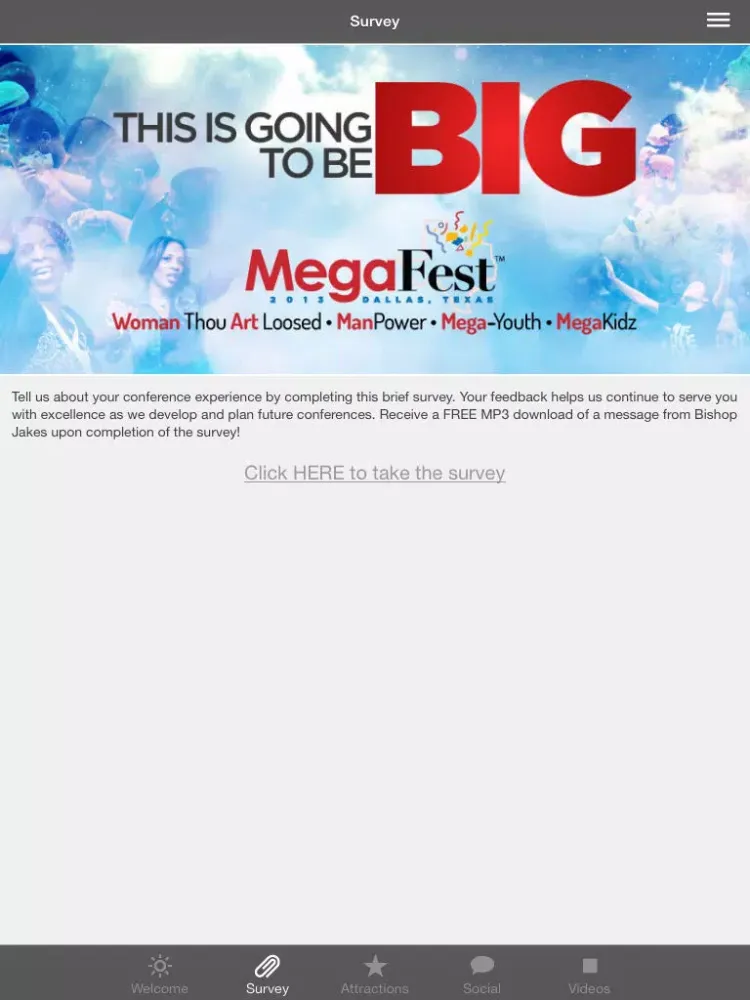صور T.D. Jakes MegaFest Conference App iPad 