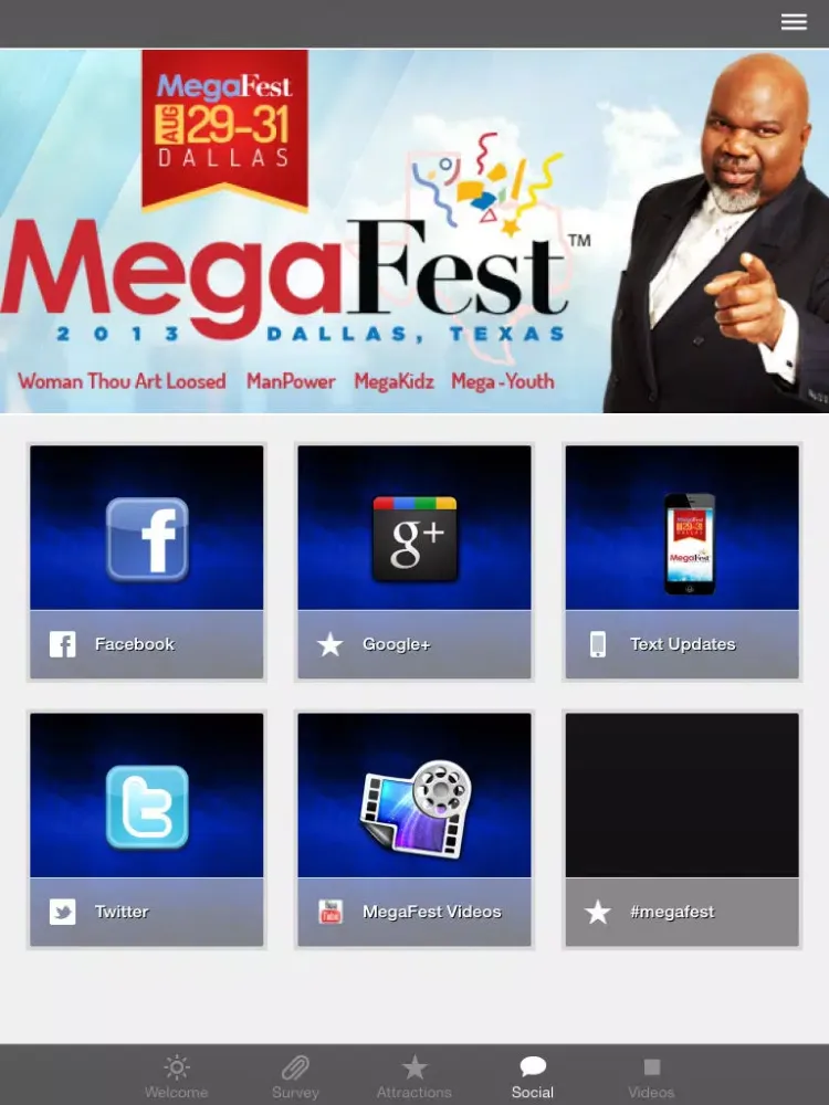 صور T.D. Jakes MegaFest Conference App iPad 