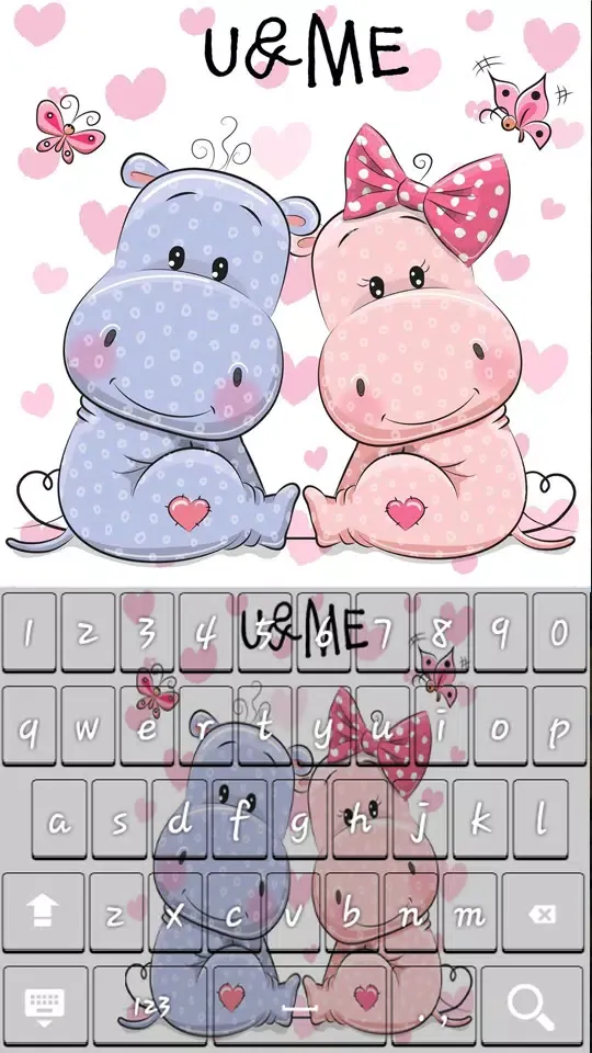 Tangkapan skrin Cute Hippo Keyboard Theme