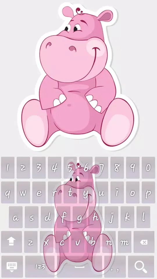 Tangkapan skrin Cute Hippo Keyboard Theme