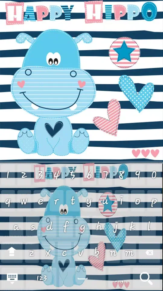 Tangkapan skrin Cute Hippo Keyboard Theme