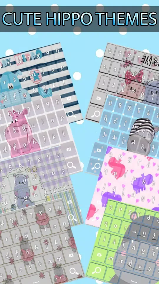 Tangkapan skrin Cute Hippo Keyboard Theme