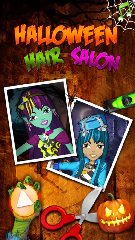 Tangkapan layar Kids New Halloween Hair Salon game for hair style makeover