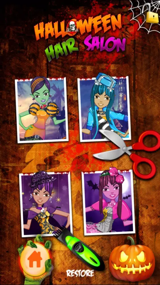 Tangkapan layar Kids New Halloween Hair Salon game for hair style makeover