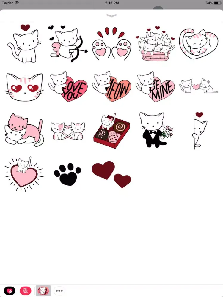 Capturas de tela do Cute Cat Love Stickers iPad 