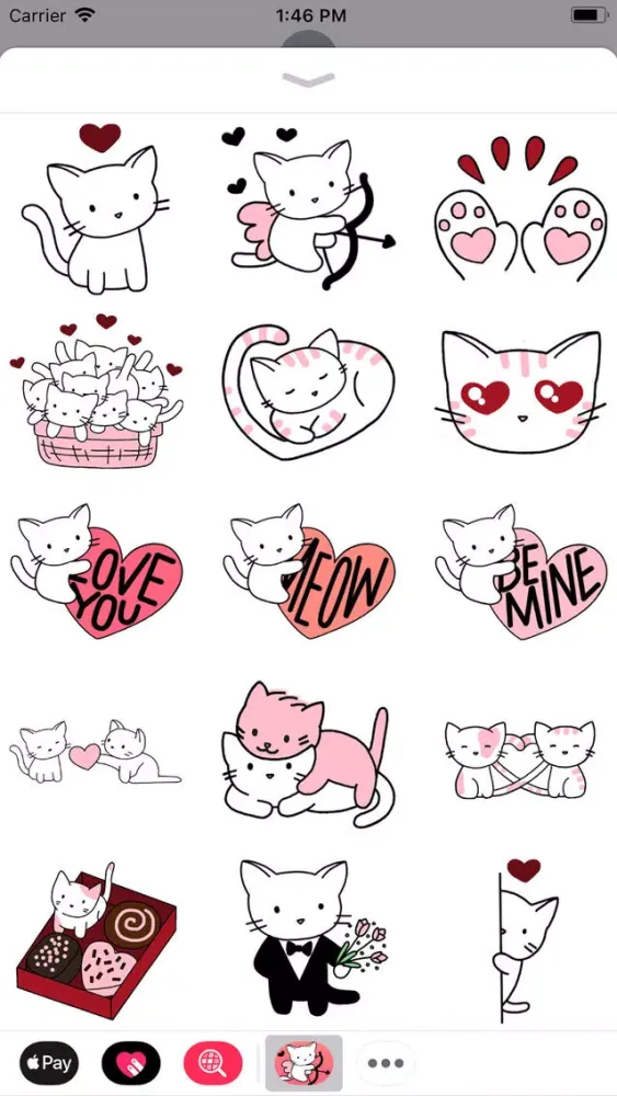 Capturas de tela do Cute Cat Love Stickers