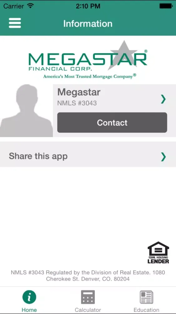 Tangkapan skrin Megastar Financial Corp.